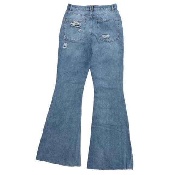 Free People Flare Jeans We The Free Distressed Jeans with Stitching Size 27 NWT - Picture 6 of 10